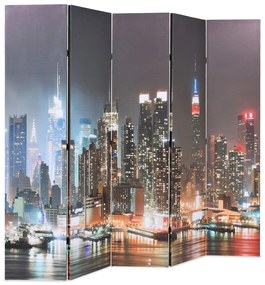 Paravento pieghevole 200x170 cm stampa new york di notte