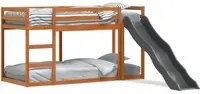 Letto Castello Scivolo Scala Marrone Cera 75x190 Massello Pino 3284250