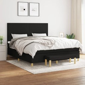 Giroletto A Molle Con Materasso Nero 160x200 Cm İn Tessuto /