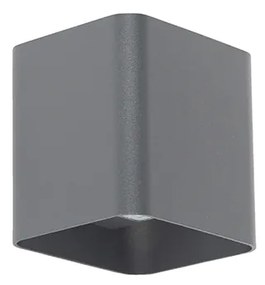 Applique moderna grigio scuro incl. LED IP54 quadrata - Evi