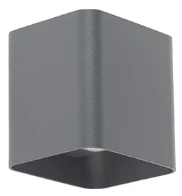 Applique moderna grigio scuro incl. LED IP54 quadrata - Evi