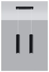 Lampadario nero in metallo Castro – Sollux