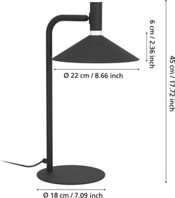 Eglo 902185 - Lampada da tavolo dimmerabile LED RGBW CONOMAVILLA-Z LED/7,5W/230V nera