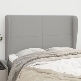 Testiera Ad Orecchio Grigio Chiaro 147x23x118/128 Cm İn Tessuto /