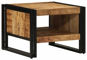 Tavolino Da Salotto 50x50x38 Cm Legno Massello Di Mango Grezzo /