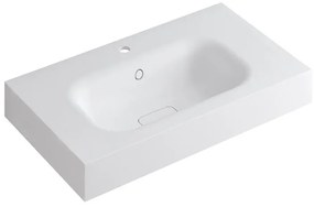 Lavabo a incasso rettangolare vasca centrale L 90.5 x H 15 x P 46 cm in resina bianco lucido