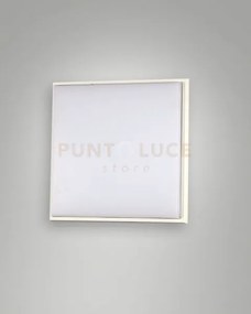 Desdy plafoniera led bianca l.18x18cm 10w 3000k 1050lm in alluminio...