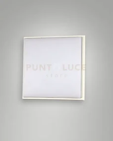 Desdy plafoniera led bianca l.18x18cm 10w 3000k 1050lm in alluminio...