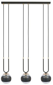 Lampadario Moderno Crio Acciaio Nero 3 Luci E14 Ip20