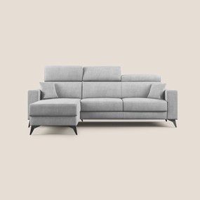 Pegaso divano letto angolare con poggiatesta reclinabili e rivestimento impermeabile T02 grigio chiaro