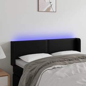 Testiera A Led Nera 147x16x78/88 Cm İn Similpelle /