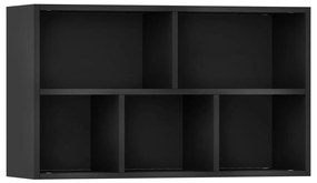 Libreria/Credenza Nera 50x25x80 cm in Legno Multistrato