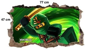 Bellissimo adesivo da parete per bambini Ninja Go Warrior 77 x 47 cm