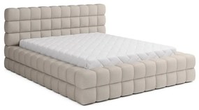 Letto matrimoniale imbottito beige con contenitore e rete inclusi 180x200 cm Dizzle – ELTAP