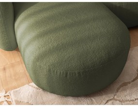 Divano angolare verde (con penisola a sinistra/con chaise lounge) con rivestimento in bouclé Orbit – Ropez