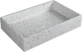 Lavabo da appoggio rettangolare con finitura terrazzo stracciatella | KTERD-600STR - KAMALU
