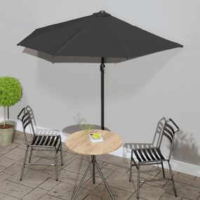 Ombrellone Balcone Palo İn Alluminio Nero 270x144x222cm A Metà /