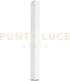 Plafoniera fluke quadrata bianca 1 luce attacco gu10 6x6x75cm