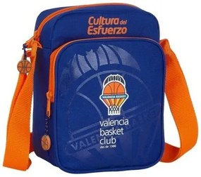 Borsa a Tracolla Valencia Basket Azzurro Arancio (16 x 22 x 6 cm)