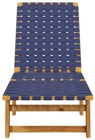 Lettini prendisole 2pz blu scuro legno massello acacia tessuto