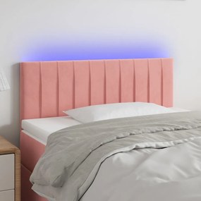 Testiera A Led Rosa 100x5x78/88 Cm İn Velluto /