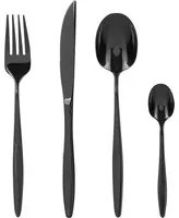 Set 24 posate acciaio inox Nero Curvy