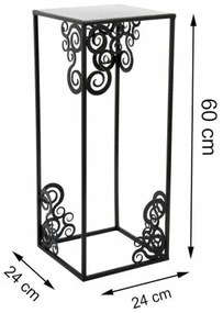 Portafiori 60x24 cm nero