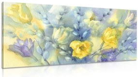 Stampa su tela – Tulipani gialli in acquerello