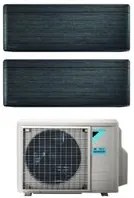 Climatizzatore Condizionatore Daikin Bluevolution Dual Split Inverter serie STYLISH REAL BLACKWOOD 12+12 con 2MXM50A R-32 Wi-Fi Integrato 12000+12000 Colore Legno Nero Garanzia Italiana