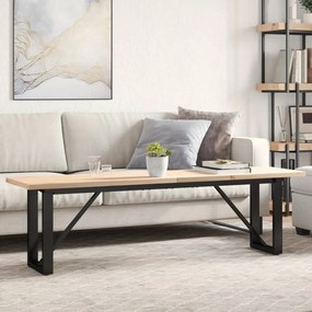 Tavolino Salotto Telaio A O 160x40x45,5 Cm Legno Pino E Acciaio /