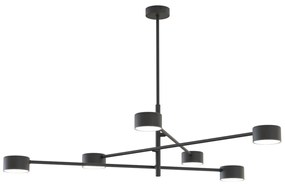 Lampadario da soffitto in acciaio NATSU 6 nero 6xGX53