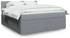Giroletto A Molle Con Materasso Grigio Chiaro180x200 Cm Tessuto /