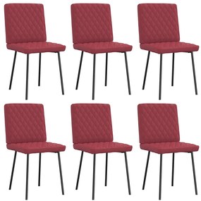 Sedie Da Pranzo 6 Pz Rosso Vino İn Similpelle /