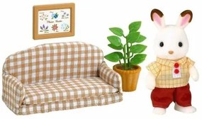 Personaggi d'Azione Sylvanian Families Papa Rabbit Chocolate and Living Room