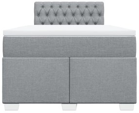 Giroletto a molle con materasso grigio chiaro 120x200cm tessuto