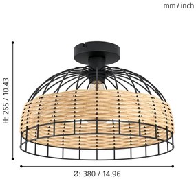Eglo 43398 - Plafoniera ANWICK 1xE27/60W/230V