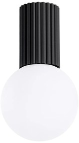 Plafoniera nera con paralume in vetro ø 12 cm Orbital – Sollux