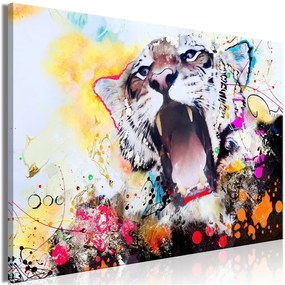 Quadro Tiger's Roar (1 Part) Wide  Colore colorful, Dimensioni e Misure 120x80