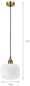 Lampada a sospensione con cavo HECTOR 1xE27/15W/230V Ø 20 cm