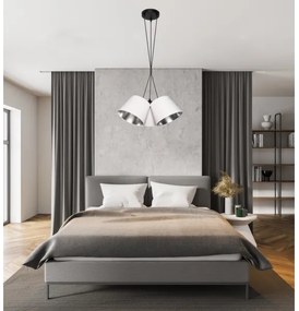 Lampadario su corda ZOMA 3xE27/60W/260V bianco/cromato lucido