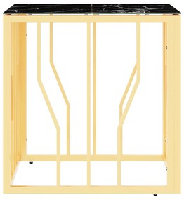 Tavolino da salotto oro 50x50x50 cm in acciaio inox e vetro