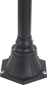 Lampada da terra classica da esterno nera con vetro opale 140cm IP44 - Champs