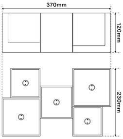 Applique da Soffitto in Gesso Pitturabile H150mm 5xGU10