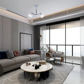 Lampadario a sospensione con supporto rigido CONNOR 2xE27/15W/230V cromo lucido/bianco