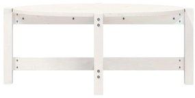 Tavolino da salotto bianco 87x48x35cm in legno massello di pino