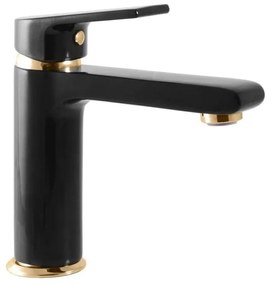 RAV Slezák CO128.0CMATZ - Miscelatore per lavabo COLORADO 16,2 cm nero/oro