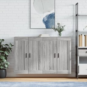 Armadietti A Parete 2 Pz Grigio Sonoma İn Legno Multistrato /