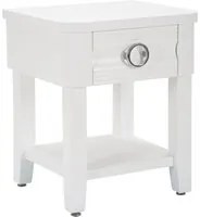 Comodino con cassetto e ripiano in legno bianco cm 45x40x54