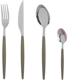 Set 16 posate acciaio inox manico taupe Marea
