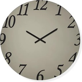 Orologio rotondo D60 cm GARRET in cristallo satinato Bronzo e numeri Nero